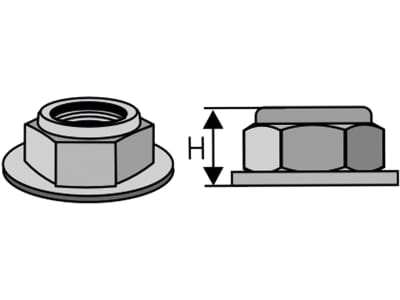 Industriehof® Bundmutter M 12 x 1,25 - 8.8, Höhe 12 mm, selbstsichernd, gedrückt, 30-12BM Industriehof® Bundmutter M 12 x 1,25 - 8.8, Höhe 12 mm, selbstsichernd, gedrückt, 30-12BM