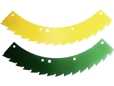 MWS Sägemessersatz links, gelb; grün, 78.231, 30-0540-73-01-2 für Kemper 330 (8 St.), 345 (12 St.), 360 (16 St.), M 6008 (16 St.), 375 (20 St.)