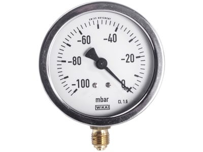 Gaspardo Vakuum-Manometer, Ø 80 mm, Betriebsdruck von/bis (kalk) 0 bis -1 bar, F03151288R