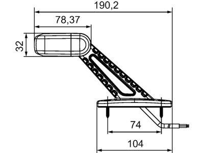 Hella® LED-Positionsleuchte abgewinkelt, seitlich links, 190,2 x 103 x 61,5 mm, 10 – 30 V DC, E9 6753, 2XS 357 006-011