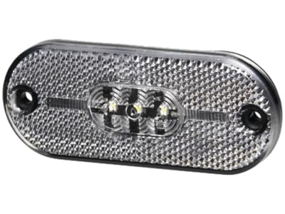 Hella® LED-Positionsleuchte oval, Front, weiß, 108 x 44 x 10,5 mm, 12 – 24 V DC, E4 14800 Hella® LED-Positionsleuchte oval, Front, weiß, 108 x 44 x 10,5 mm, 12 – 24 V DC, E4 14800