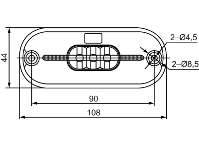 Hella® LED-Positionsleuchte oval, vorn, weiß, 108 x 44 x 10,5 mm, 24 – 24 V DC, E4 14800, 2PG 357 009-121