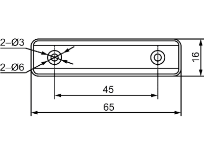 Hella® LED-Positionsleuchte eckig, hinten links/rechts, rot, 65 x 16 x 11 mm, 12 V DC, E4 8115, 2TM 357 010-011