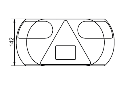 Hella® LED-Schlussleuchte oval, Schluss-, Brems-, Blink-, Nebelschluss- und Rückfahrlicht mit Dreiecksrückstrahler, 12 V DC, 2VP 357 016-011