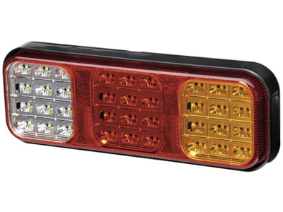 Hella® LED-Schlussleuchte quadratisch, Schluss-, Brems-, Blink- und Rückfahrlicht mit Rückstrahler, 12 – 24 V DC, 2VP 357 018-001 Hella® LED-Schlussleuchte quadratisch, Schluss-, Brems-, Blink- und Rückfahrlicht mit Rückstrahler, 12 – 24 V DC, 2VP 357 018-001