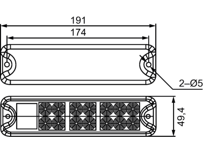 Hella® LED-Schlussleuchte eckig, Schluss-, Brems- und Blinklicht mit Rückstrahler, 10 – 30 V DC, 2VA 357 021-001