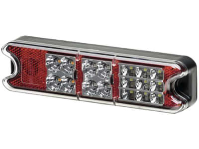 Hella® LED-Schlussleuchte quadratisch, Schluss-, Brems-, Blink- und Rückfahrlicht mit Rückstrahler, 10 – 30 V DC, 2VP 357 021-011 Hella® LED-Schlussleuchte quadratisch, Schluss-, Brems-, Blink- und Rückfahrlicht mit Rückstrahler, 10 – 30 V DC, 2VP 357 021-011