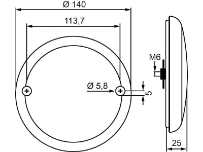 Hella® LED-Rückfahrscheinwerfer rund, Ø außen 140 mm, 10 – 30 V DC, 2ZR 357 026-041