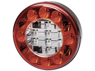 Hella® LED-Nebelschluss-/Rückfahrleuchte rund, links/rechts, weiß; rot, 122 x 122 x 43 mm, N/A, E9 1288, 2NR 357 027-051