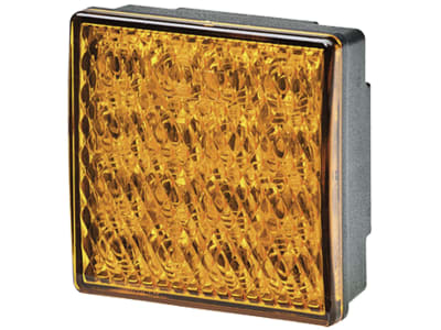 Hella® LED-Blinkleuchte eckig, vorn/hinten links/rechts, 80 x 80 x 33,7 mm, 24 LEDs, E4 61970, 12 - 24 V DC