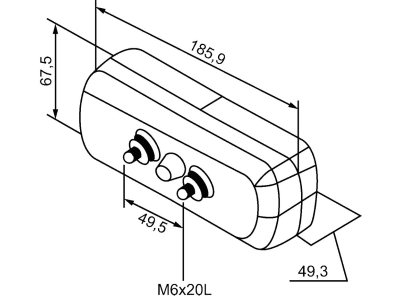 Hella® Schlussleuchte eckig, links/rechts, 185,9 x 67,5 x 49,3 mm, P21W; P21W / 5W, Schlusslicht; Bremslicht; Blinklicht, 2SD 357 033-001