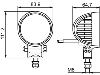Hella® LED-Arbeitsscheinwerfer 600 lm 12 W, 10 – 30 V, 4 LEDs, rund, 1G0 357 000-001 Hella® LED-Arbeitsscheinwerfer 600 lm 12 W, 10 – 30 V, 4 LEDs, rund, 1G0 357 000-001