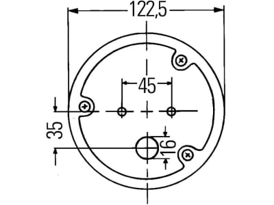 Hella® Blinkleuchte rund, hinten links/rechts, Ø 122,5 mm, Befestigung Anbau; Einbau; 2 St. Schraube M 6, 2BA 964 169-501