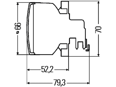 Hella® Blinkleuchte rund, hinten links/rechts, Ø 66 mm, Befestigung Einbau; 2 St. Schraube M 4 x 12, 2BA 009 001-191