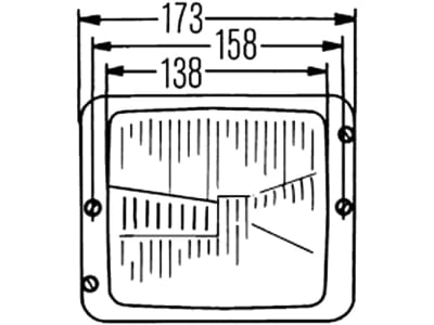 Hella® Hauptscheinwerfer links/rechts, Halogen H4, 12 V; 24 V, 173 x 144 x 99 mm, eckig, 1AA 004 109-021