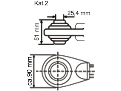 Oberlenker, A Kat. 2; B Kat. 2, M 36 x 3, 485 – 720 mm, Hülse schwarz pulverbeschichtet