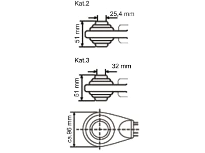 Oberlenker, A Kat. 2; B Kat. 2, M 36 x 3, 570 – 870 mm, Hülse schwarz pulverbeschichtet