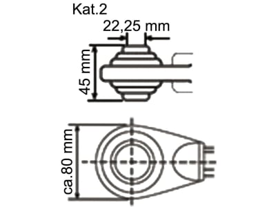 Oberlenker A 22,25 mm; B Kat. 2, M 30 x 3,5, 570 – 830 mm, Hülse schwarz pulverbeschichtet, für Fendt