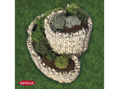 bellissa Gabionen-Kräuterspirale rund 110 x 90 x 60 cm  silver , Füllmenge 180 kg