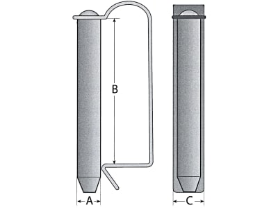 Federsteckbolzen einfach gebogen 10 x 65 mm, verzinkt