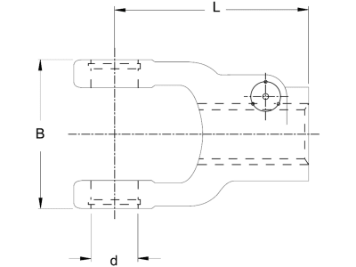 Walterscheid Anschlussgabel "AG" W 2100, Profil 1 3/8" 21, Schiebestiftverschluss, 1040460