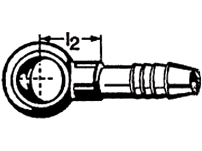 Ringnippel gerade, mit Schlüsselfläche, Ø Ring 6 mm, für Polyamidrohr 4 mm