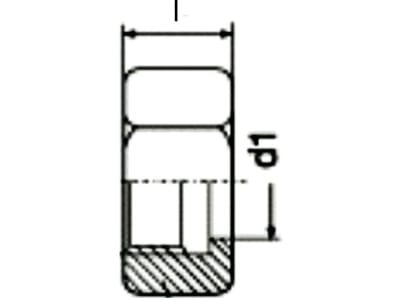 Überwurfmutter "U", M 22 x 1,5, NW 12, SW 27