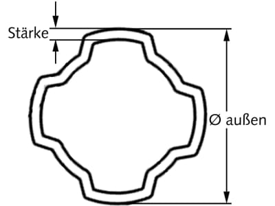 Bondioli & Pavesi Profilrohr Standard vierkant SFT S6, außen, 53,9 x 3,0 mm, 3.000 mm, 122463000