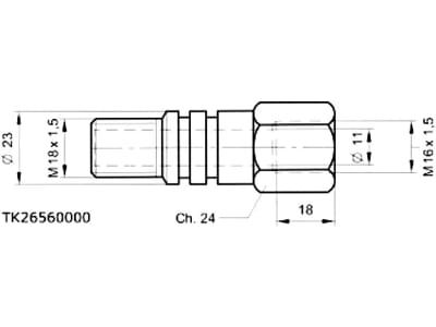 Schema Einschraubnippel "TK 30", M 18 x 1,5 AG/M 16 x 1,5 IG