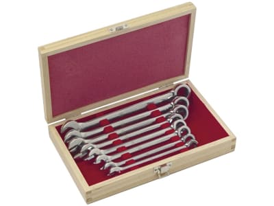 Knarren-Ring-Maulschlüsselsatz 8-teilig Knarren-Ring-Maulschlüsselsatz 8-teilig