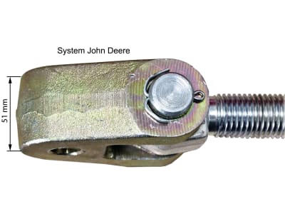 Oberlenker Kat. 2/20,25 mm mit Fanghaken und Gabelgelenk, M 30 x 3,5, Hülse pulverbeschichtet, für John Deere