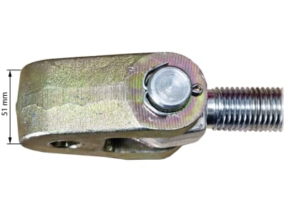 Oberlenker mit Fanghaken Kat. 3 und Gabelgelenk, M 30 x 3,5, Hülse pulverbeschichtet