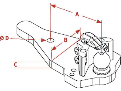 Walterscheid Kugelbalken "KBa83080AB" mit Kugel 80, 337 x 230 x 40 mm für Anhängebock Traktor, 8003683