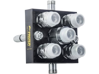 Faster® Stecker "MST5-S" 2P, 5-fach M 22 x 1,5 AG, DN 10, für Multikupplung, Loshälfte Faster® Stecker "MST5-S" 2P, 5-fach M 22 x 1,5 AG, DN 10, für Multikupplung, Loshälfte