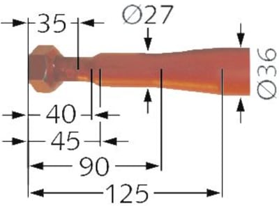 SHW Frontladerzinken 800 mm M 20 x 1,5 spitz, gerade für Stoll, 53127