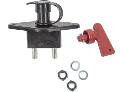 Herth + Buss Batterietrennschalter 24 V/250 A, Einbaumaß Ø 22,5 mm, -45 bis +85 °C, Schlüssel Kunststoff rot, Spritzschutzkappe, abnehmbarem Griff, 70 465 018 Herth + Buss Batterietrennschalter 24 V/250 A, Einbaumaß Ø 22,5 mm, -45 bis +85 °C, Schlüssel Kunststoff rot, Spritzschutzkappe, abnehmbarem Griff, 70 465 018