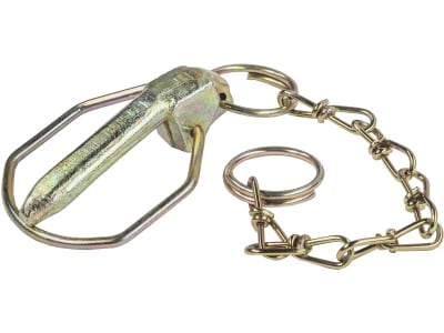 Klappsplint 11 x 52 mm für Unterlenker Fangprofile Kat. 2, mit Kette, ca. 250 mm, verzinkt Klappsplint 11 x 52 mm für Unterlenker Fangprofile Kat. 2, mit Kette, ca. 250 mm, verzinkt