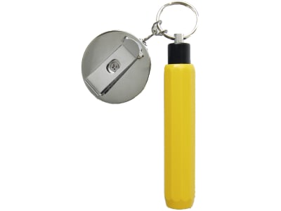 Kreidehalter mit Rückzugclip zur Befestigung am Hosenbund oder Gürtel für Kreiden bis 12 mm Durchmesser Kreidehalter mit Rückzugclip zur Befestigung am Hosenbund oder Gürtel für Kreiden bis 12 mm Durchmesser