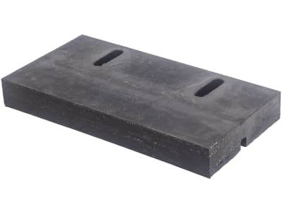 Schürfleiste B x H x S 395 x 200 x 50 mm Gummi, mit Nut und Langloch, für Schmidt F-Pflüge Schürfleiste B x H x S 395 x 200 x 50 mm Gummi, mit Nut und Langloch, für Schmidt F-Pflüge