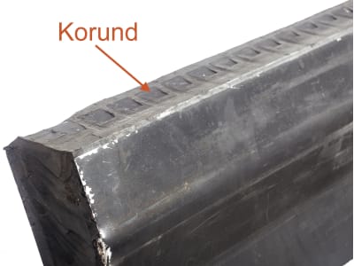 Schürfleistensatz für Kronberger / Hydrac U-III-300 L, 2.915 x 190 mm, Stärke 50 mm, Stahl; Gummi; Stahl (Korund)