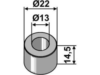 Industriehof® Buchse 14,5 x 4,5 mm, Ø innen 13 mm, Ø außen 22 mm, für Irus, 63-JDE-900