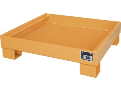 BAUER® SÜDLOHN Auffangwanne "AW 60-2" Auffangvolumen max. 68 l, für Kleingebinde, ohne Gitterrost, lackiert gelborange (RAL 2000)
