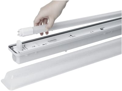 KERBL Feuchtraum-Wannenleuchte 150 cm für 2 x T8 LED-Röhre mit 26 mm Durchmesser, 354672 KERBL Feuchtraum-Wannenleuchte 150 cm für 2 x T8 LED-Röhre mit 26 mm Durchmesser, 354672