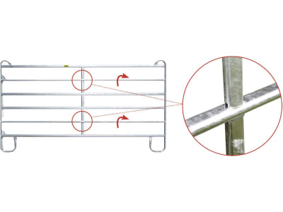 Patura Panel B x H 2,40 x 1,70 m für Rinder, mit 6 Horizontalrohren, 310202