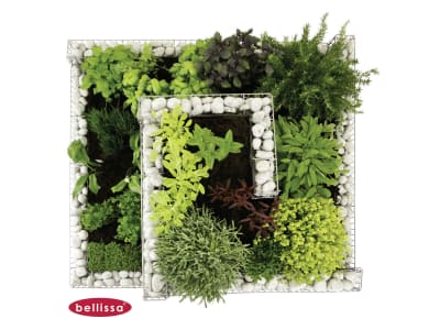 bellissa Gabionen-Kräuterspirale Cantone eckig 120 x 110 x 70 cm  silver , Füllmenge 370 l