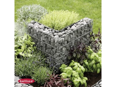 bellissa Gabionen-Kräuterspirale Cantone eckig 120 x 110 x 70 cm  silver , Füllmenge 370 l