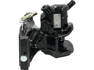 HANS SAUERMANN Zugmaul "HS1700-1KUD-38", automatisch mit Adapterplatte, 330/25/32 mm, Ø Bolzen 38 mm, schwarz, für Anhängebock Traktor, D0.017.8569.3