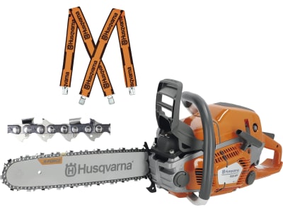 Husqvarna® Benzin-Kettensäge "550 XP® Mark II" 3,0 kW (4,1 PS) Schienenlänge 45 cm, ohne Griffheizung, mit 2 Sägeketten und Hosenträgern, 9676908-38
