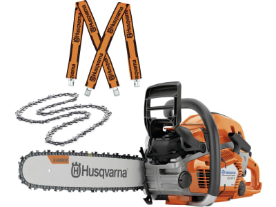 Husqvarna® Benzin-Kettensäge "550 XP® G Mark II" 3,0 kW (4,1 PS) Schienenlänge 38 cm, mit Griffheizung, 2 Sägeketten und Hosenträgern, 9676909-35