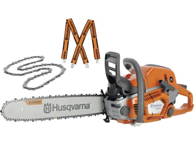 Husqvarna® Benzin-Kettensäge "550 XP® Mark II" 3,0 kW (4,1 PS) Schienenlänge 38 cm, ohne Griffheizung, mit 2 Sägeketten und Hosenträgern, 9676908-35